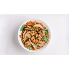 Rice noodles Pad Rapan with mushrooms Rice noodles Pad Rapan with mushrooms